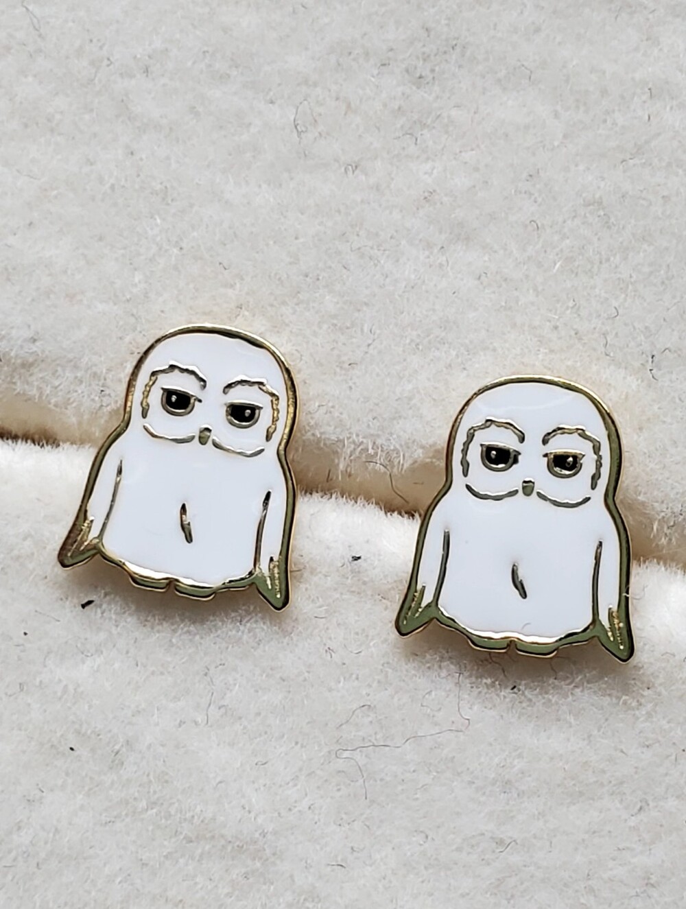 Hedwig Harry Potter Owl Stud Earrings Sterling Silver